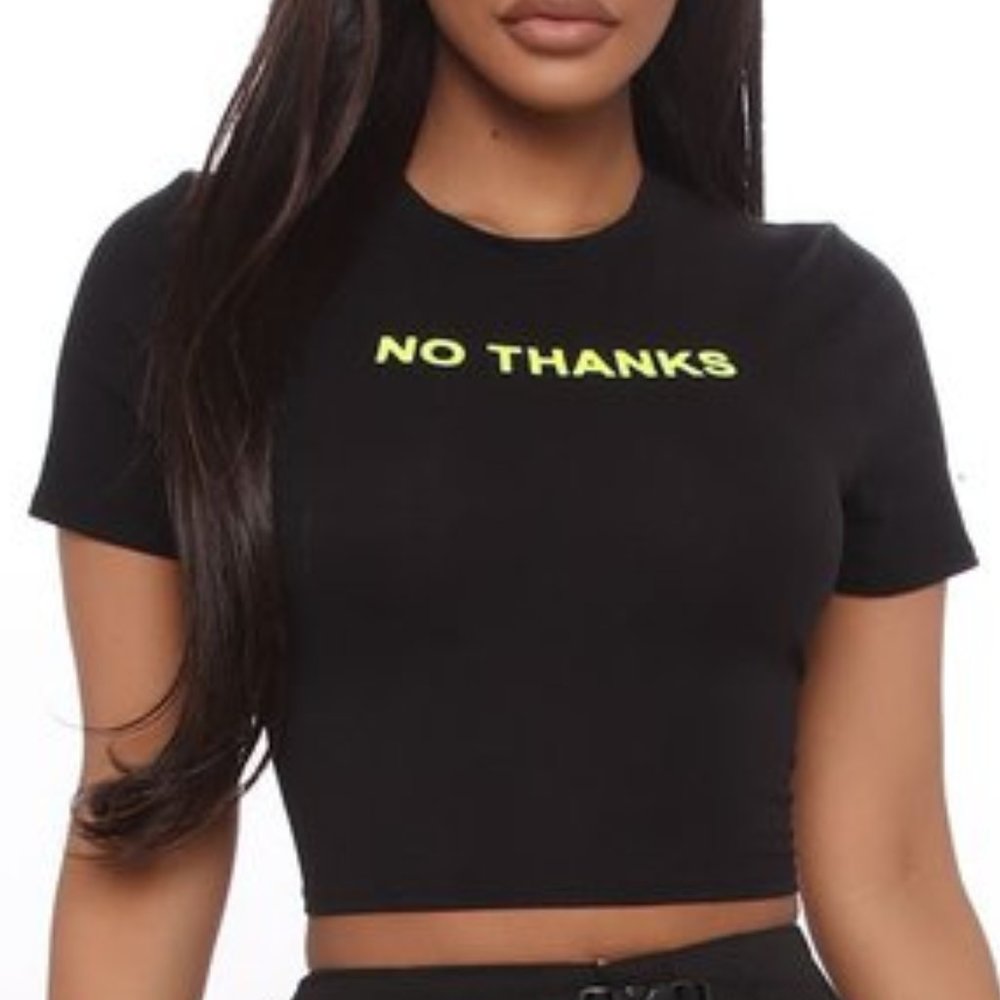 No Thanks Crop Tee